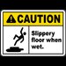 Caution Slippery Floor When Wet Sign